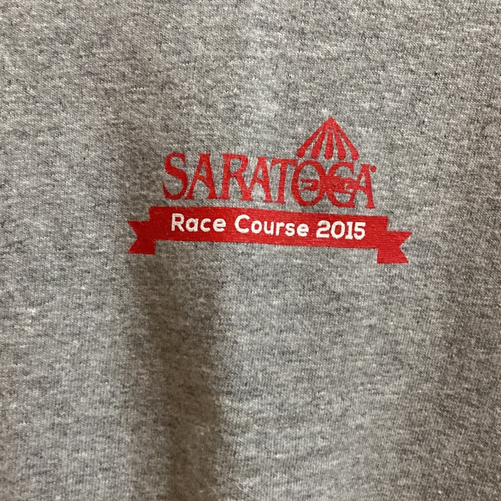 SARATOGA RACE COURSE 2015 ~ Gildan Heavy Cotton Long-Sleeve T-Shirt - Gray ~ XL